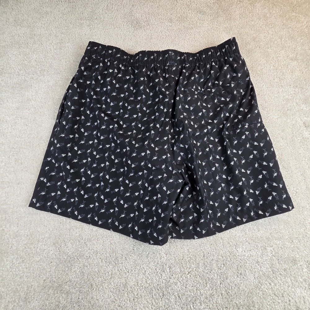 Huk Mens Swim Trunks Black Fish Print Mesh Lined Men's L - Picture 2 of 10
